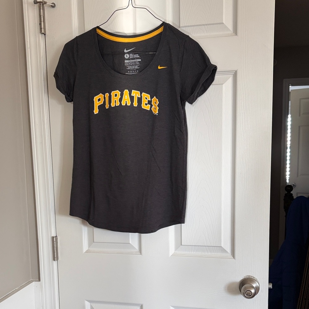 Nike Gray T-Shirt with Yellow Pirates Logo